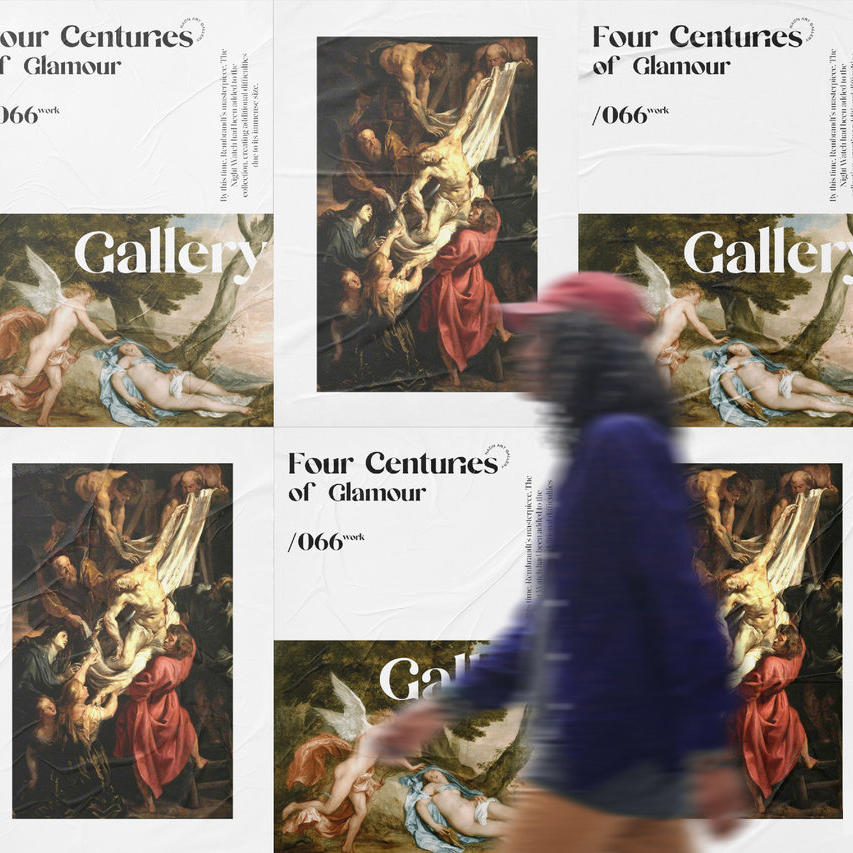 美术艺术展览馆户外海报招贴样机