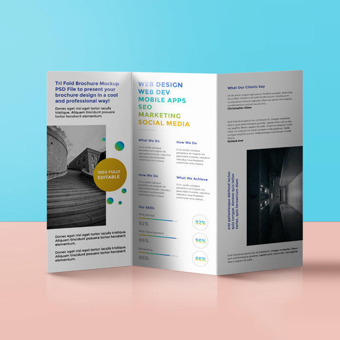 三折页设计效果展示样机