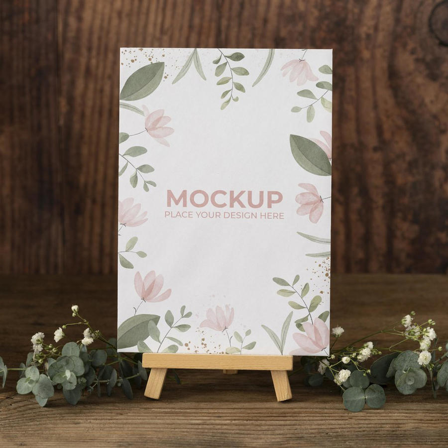 花卉海报展板海报展架样机