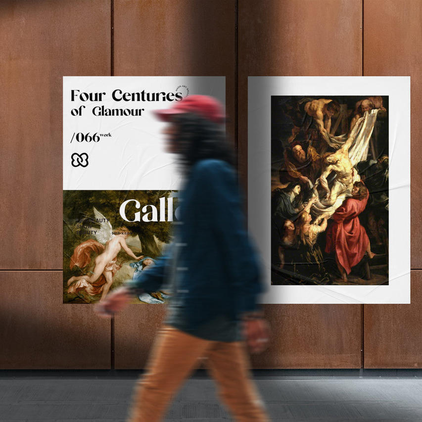 美术艺术展览馆户外海报招贴样机