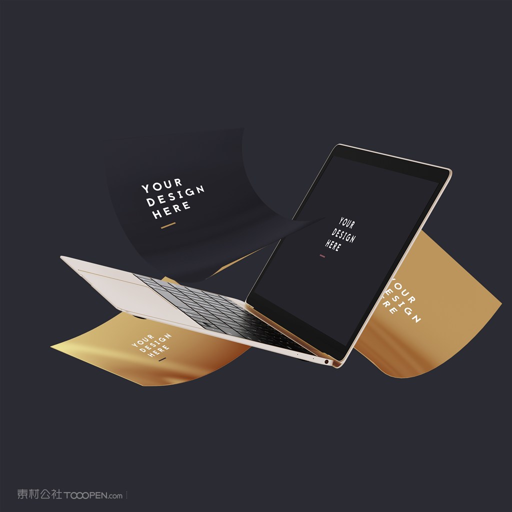 macbook苹果笔记本宣传单DM单动态场景展示样机