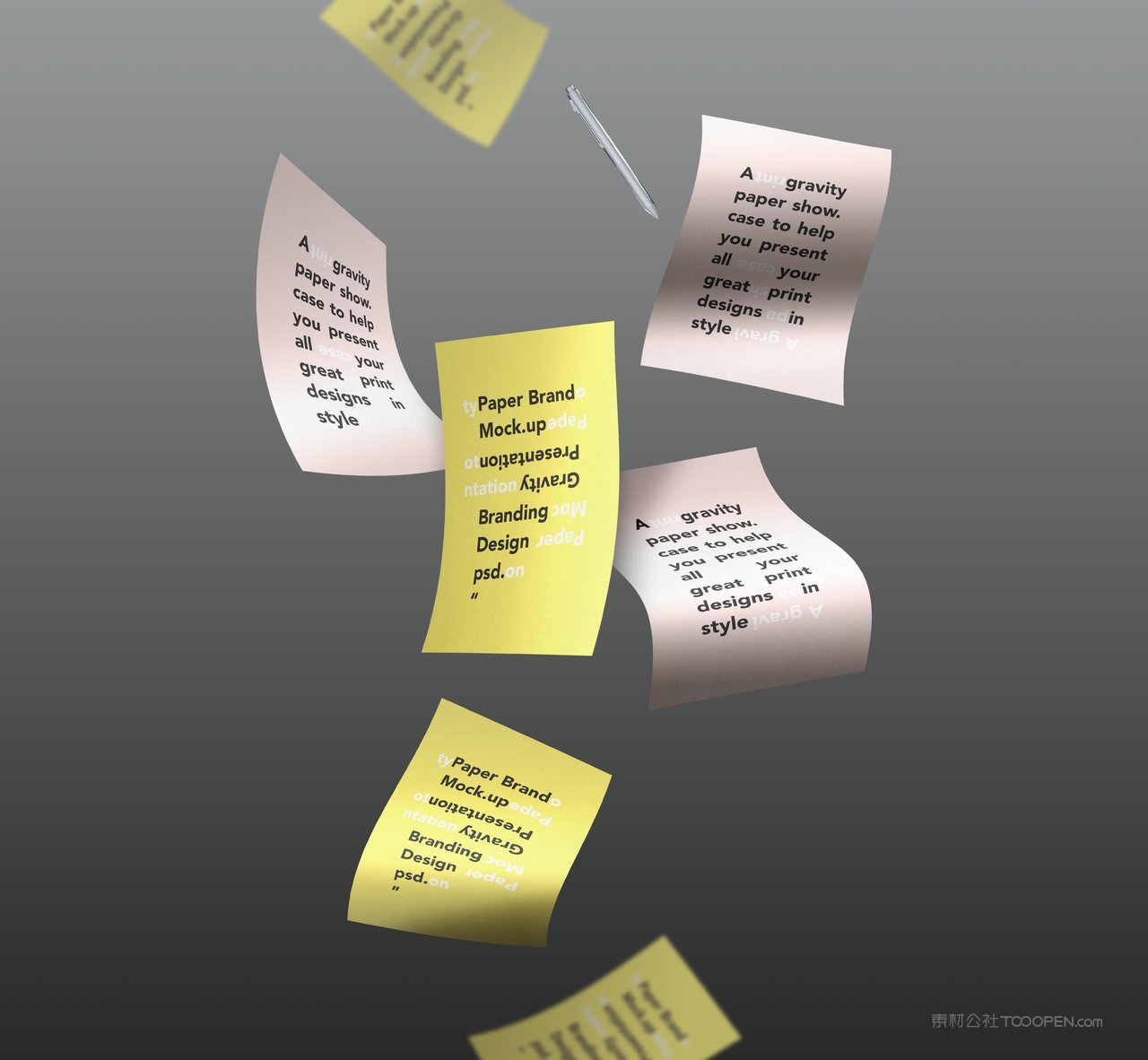 纸张海报单张样机广告宣传卷纸智能贴图