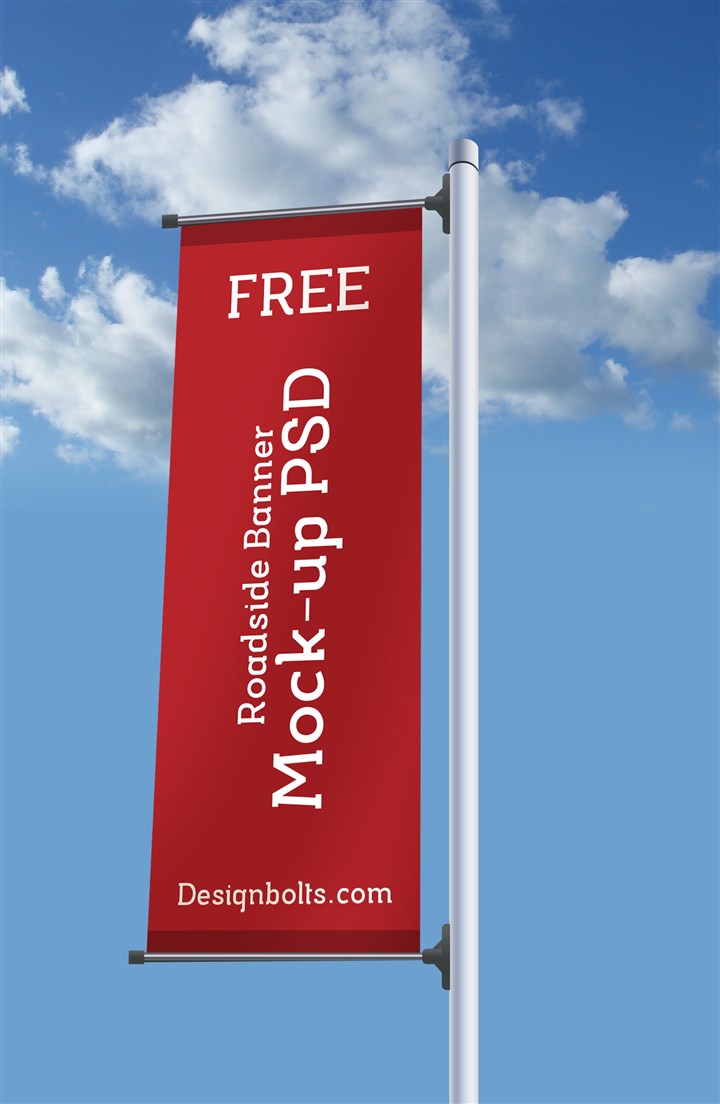 户外旗杆刀旗海报样机