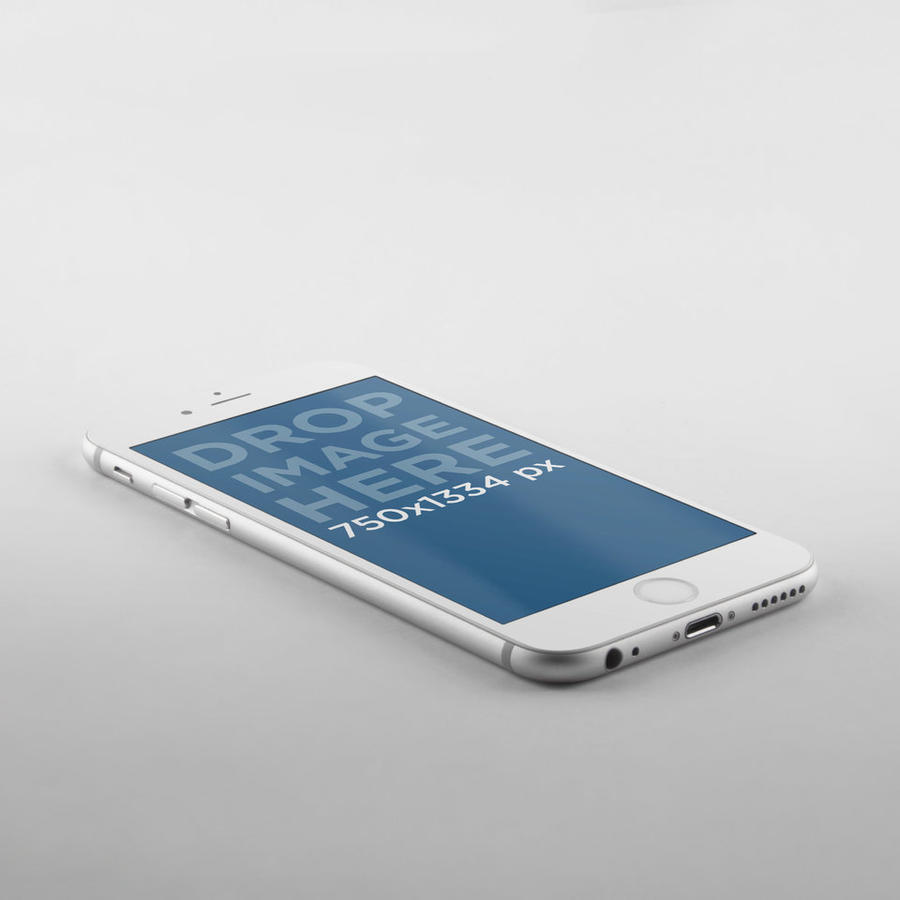 躺着的iPhone6手机海报UI展示样机模型