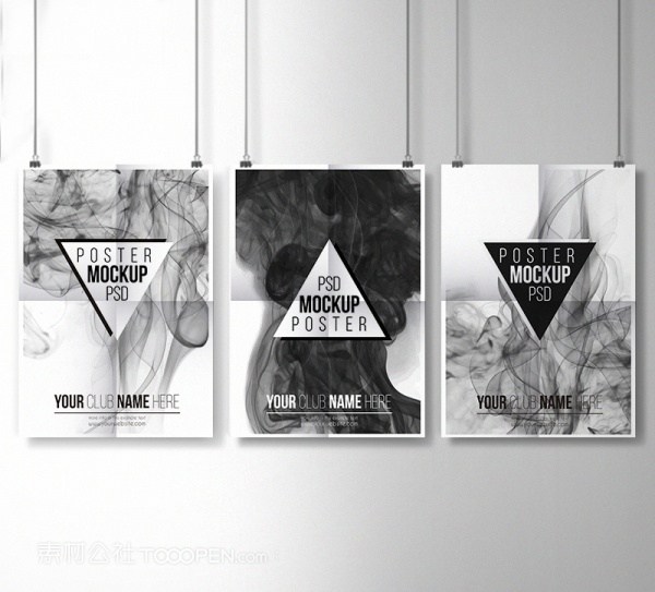 烟雾海报样机模板
