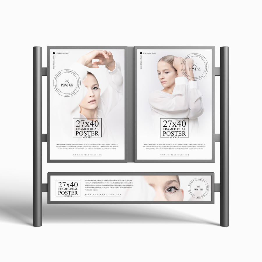 框架双海报样机
