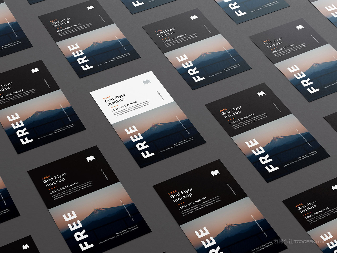 高档黑色背景宣传单样机海报样机