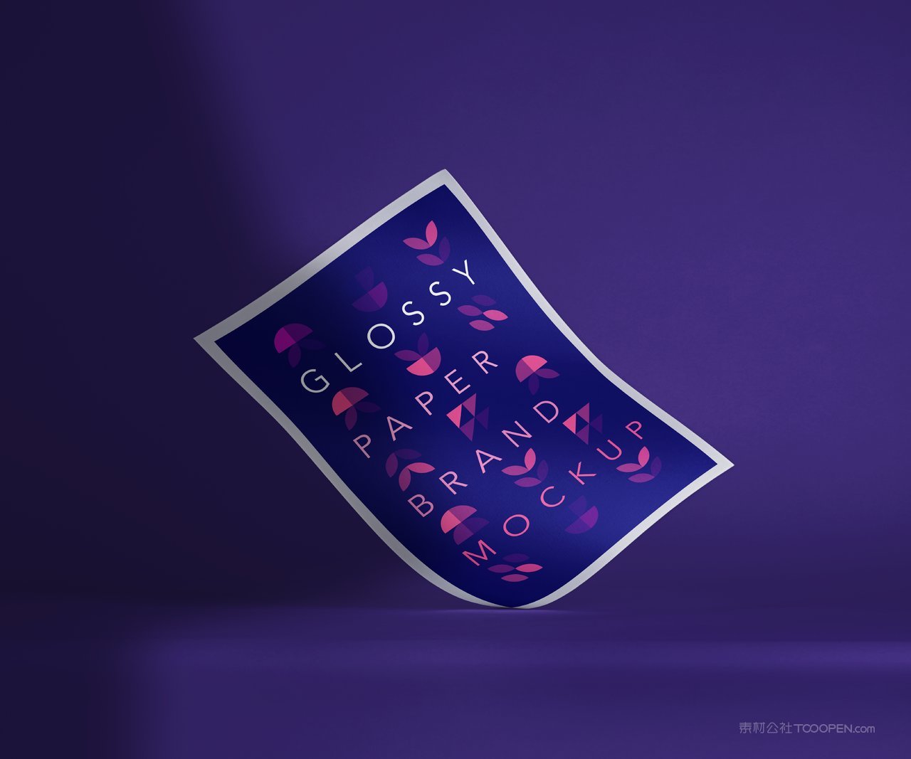 纸张海报单张样机广告宣传卷纸智能贴图