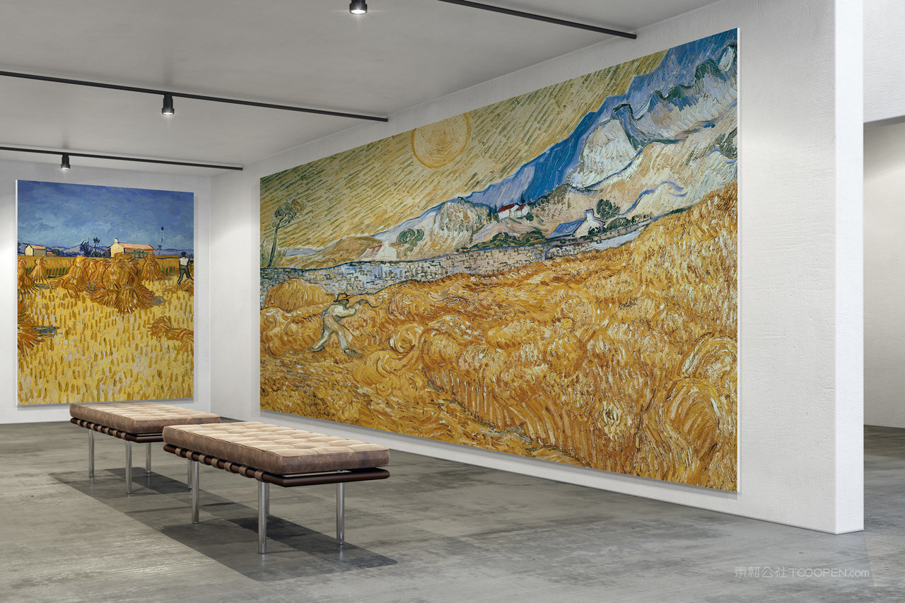 美术艺术展览馆展厅画展展示墙巨幅海报样机