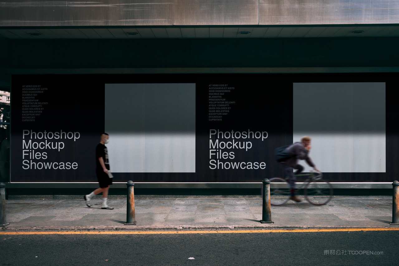 街头巨幅户外橱窗海报广告展示样机