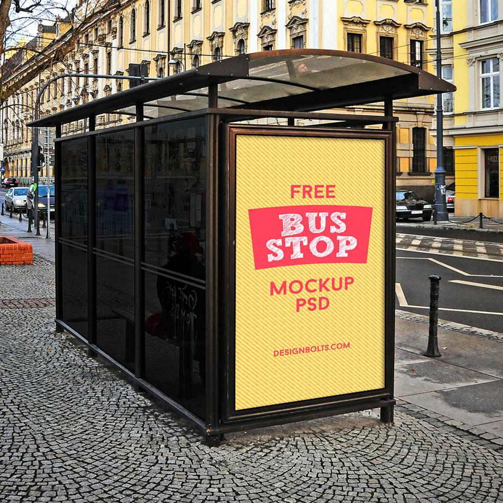 户外街道公交亭广告展示样机