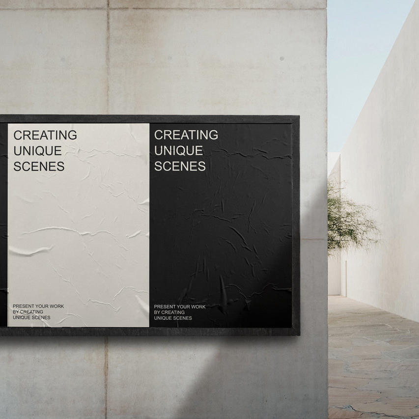 街头海报户外广告展示样机