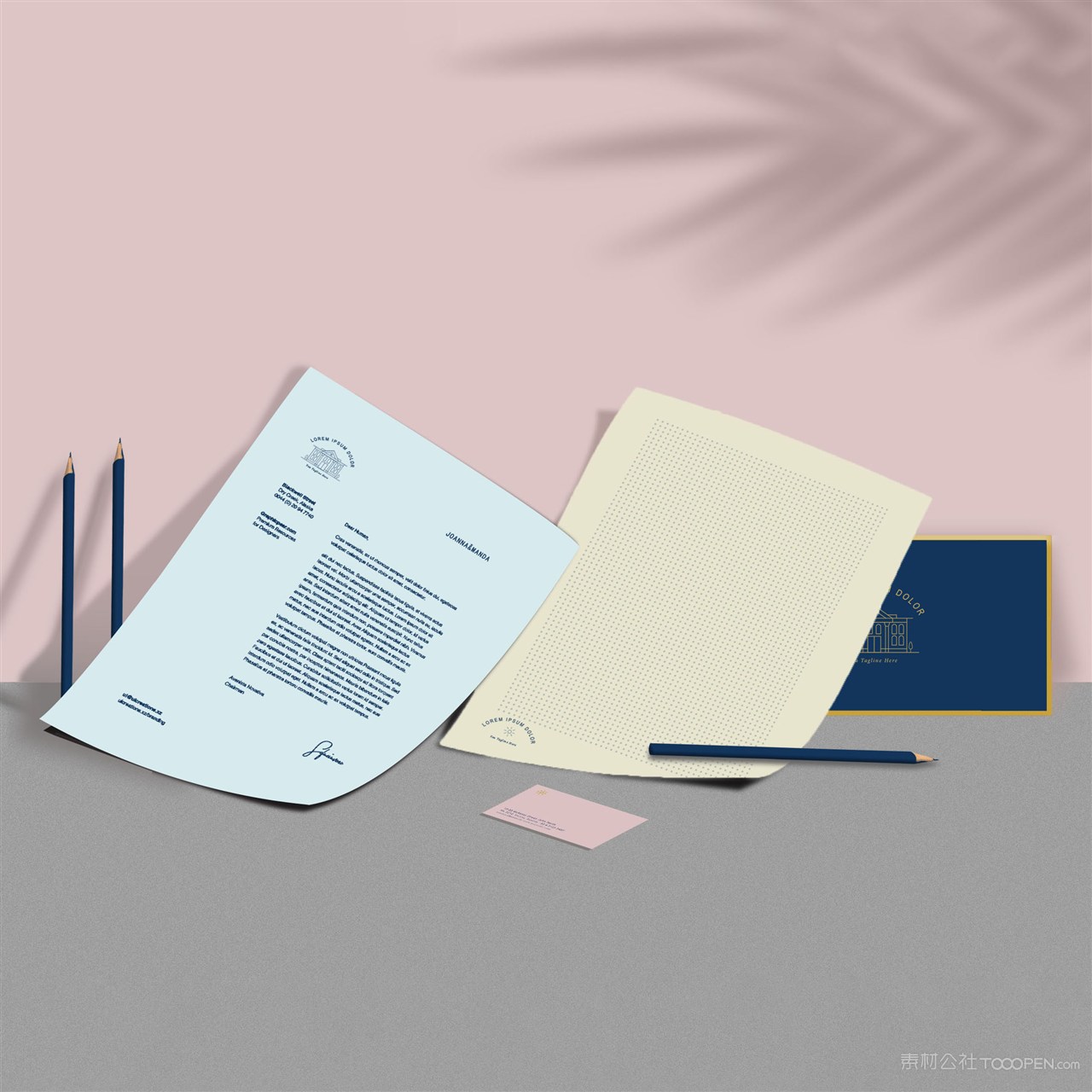 酒店VI宣传单文档贴图样机