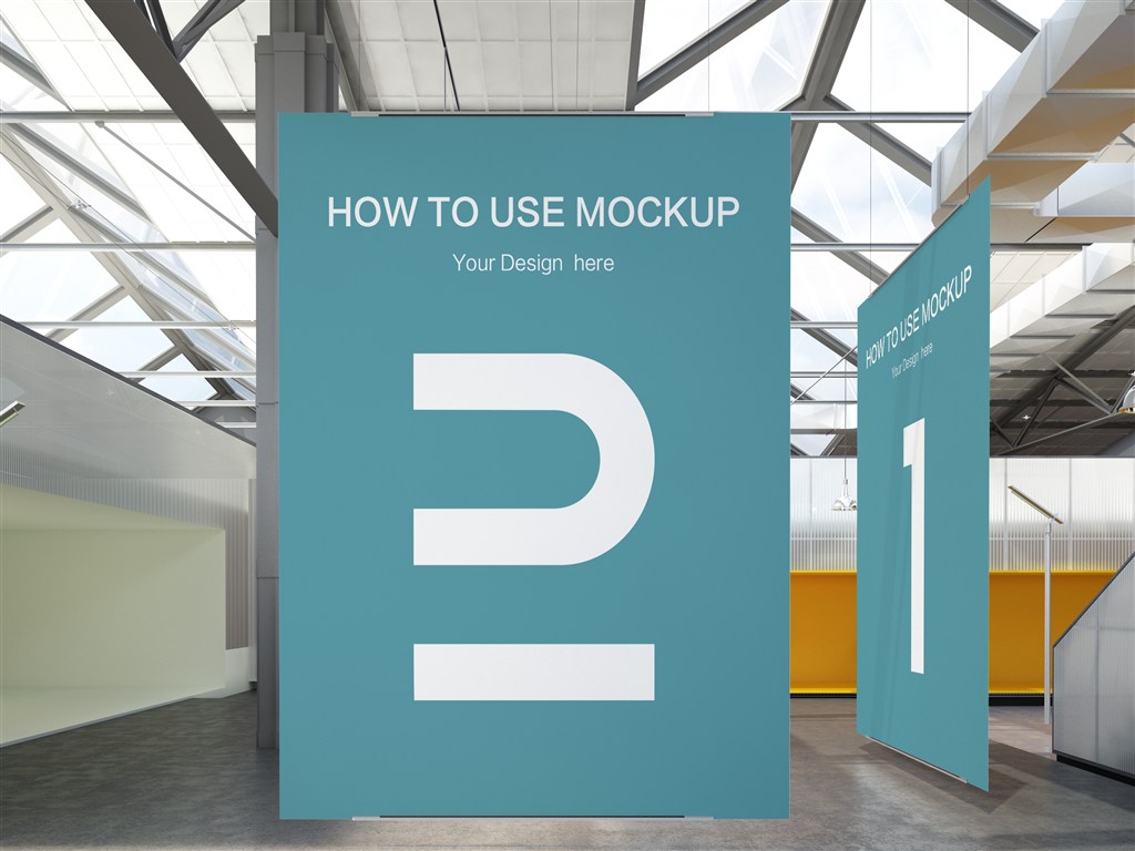 室内大海报贴图样机