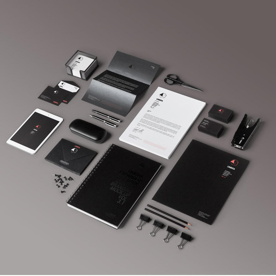 信封信纸笔记本平板电脑名片样机