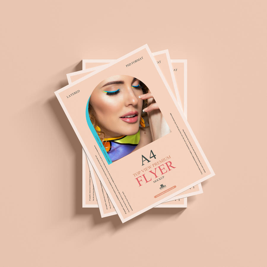 俯视A4传单样机