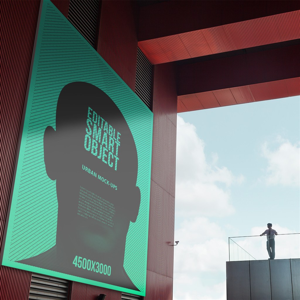 超大幅海报贴图样机