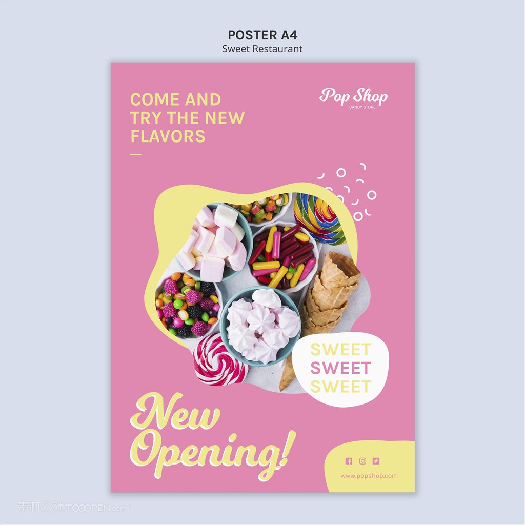糖果店海报贴图样机