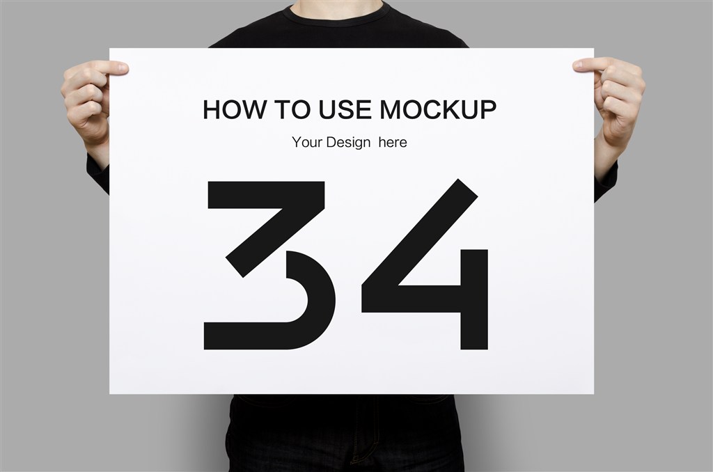 手持海报展示样机