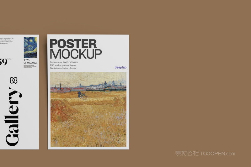 美术艺术展览馆DM单宣传单海报折页样机