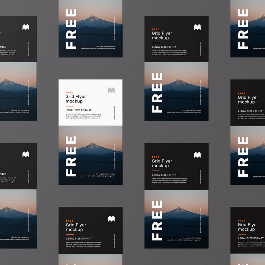 高档黑色背景宣传单贴图样机海报样机整齐排列