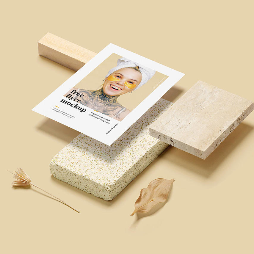 简约时尚宣传单样机A4单页样机海报样机