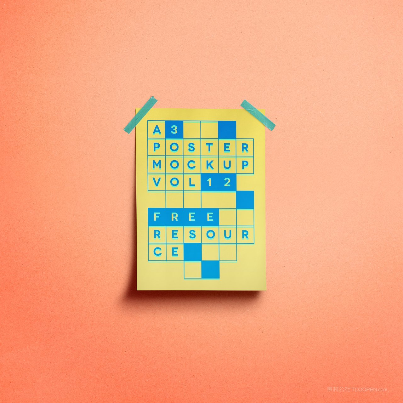 纸张海报单张样机广告宣传卷纸智能贴图